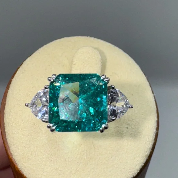 5ct Radiant Tourmaline Ring - Picture 5 of 14